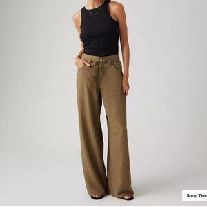 NWT Levi XL Baggy Straight Linen Blend Women's Pants, 29x29